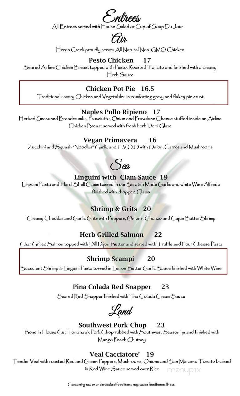 Heron Creek Golf and Country Clb - North Port, FL menu_pic
