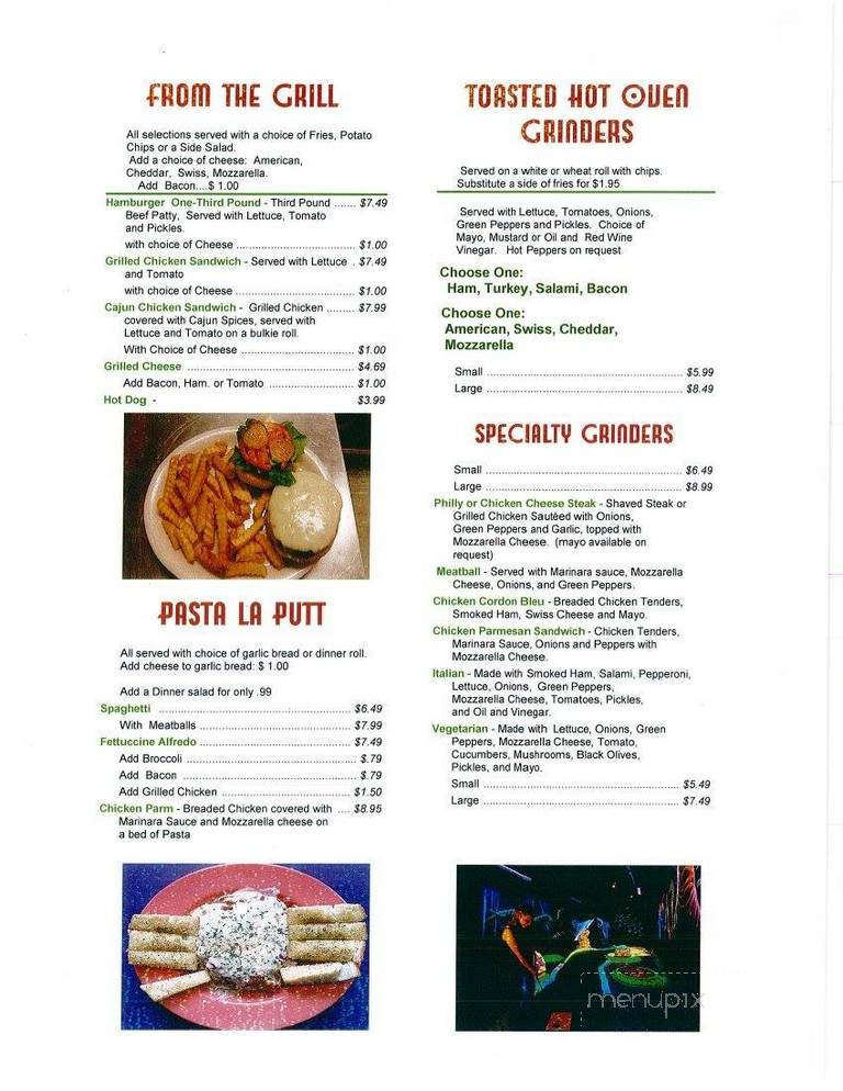 Pizza Putt - South Burlington, VT menu_pic
