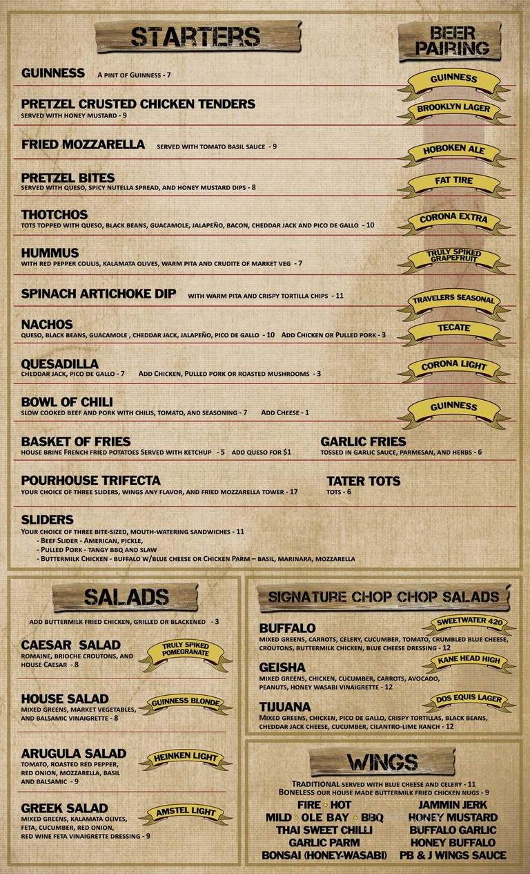 Village Pourhouse - Hoboken, NJ menu_pic