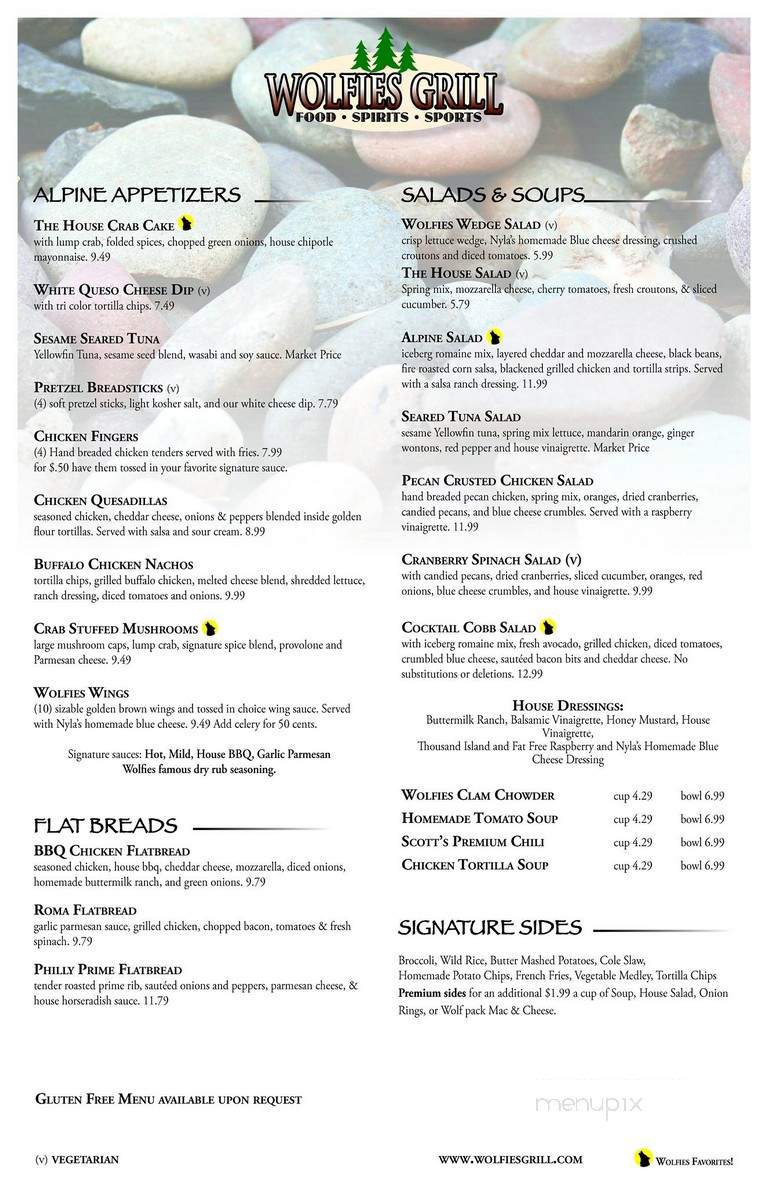 Wolfies Waterfront Grill - Noblesville, IN menu_pic