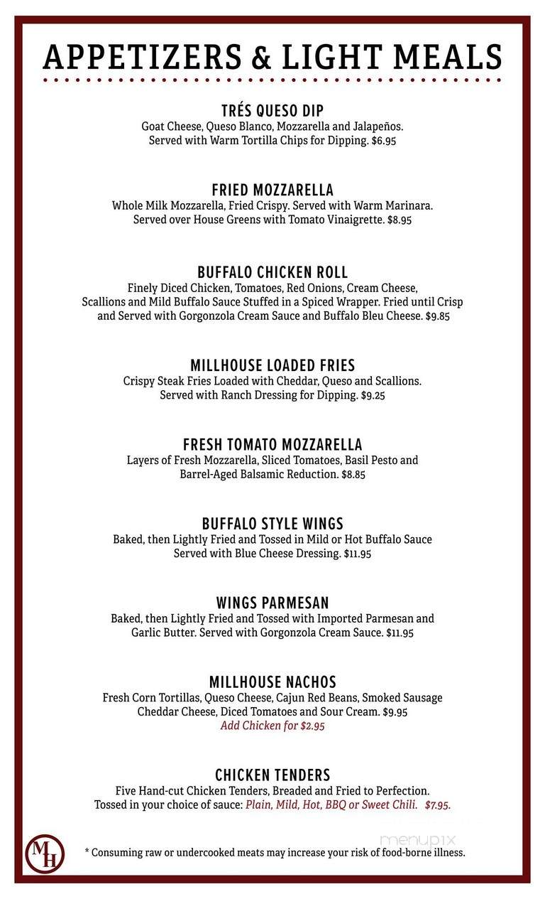 Millhouse Steakhouse - Kingsland, GA menu_pic