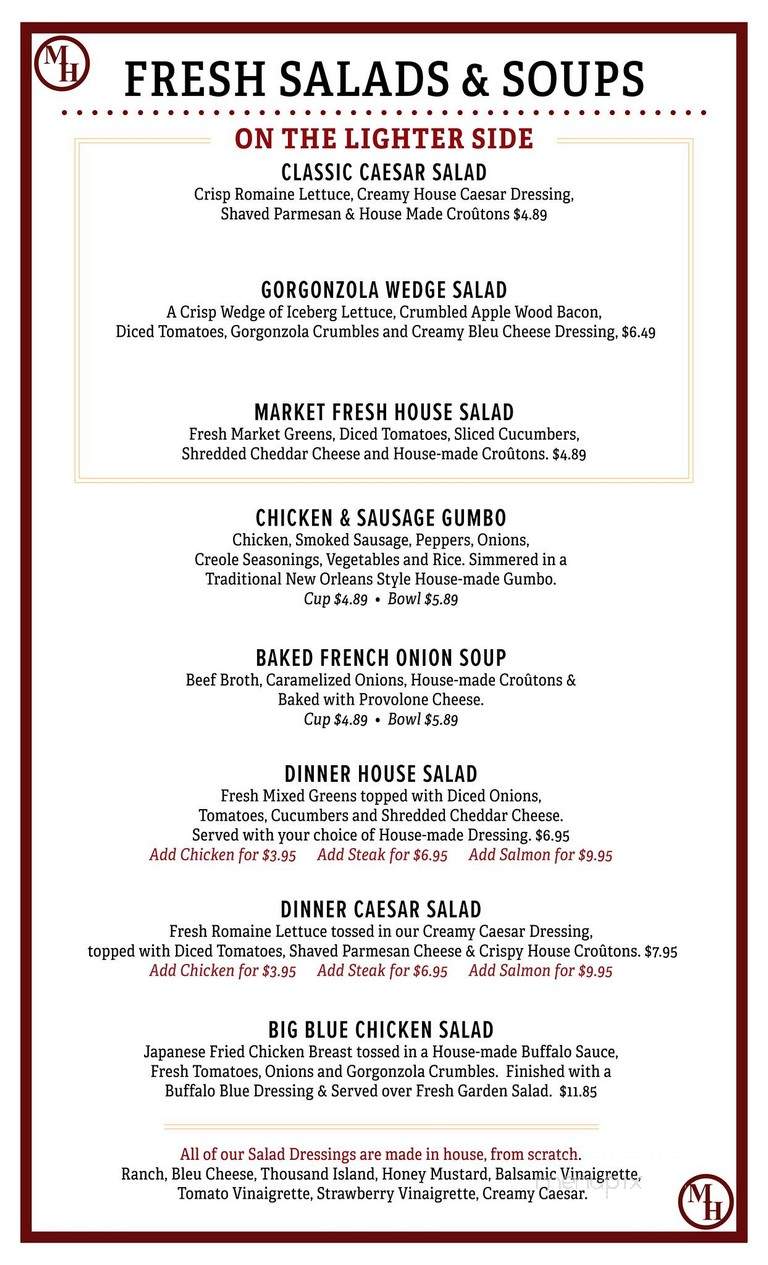 Millhouse Steakhouse - Kingsland, GA menu_pic