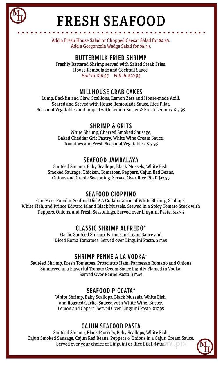 Millhouse Steakhouse - Kingsland, GA menu_pic