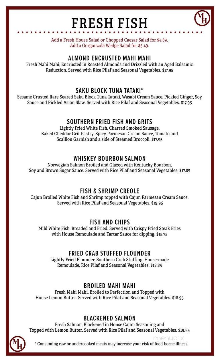 Millhouse Steakhouse - Kingsland, GA menu_pic