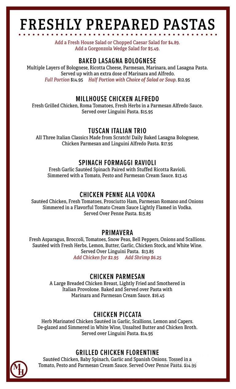 Millhouse Steakhouse - Kingsland, GA menu_pic