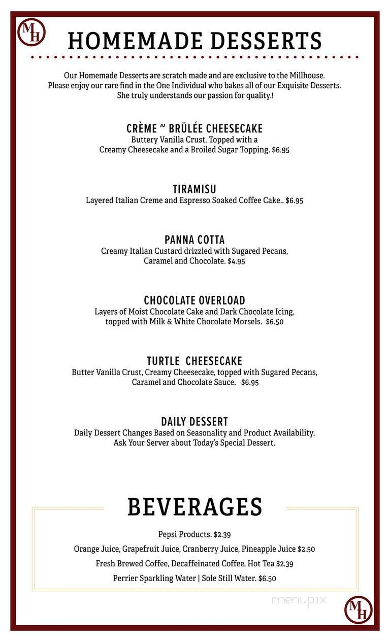 Millhouse Steakhouse - Kingsland, GA menu_pic