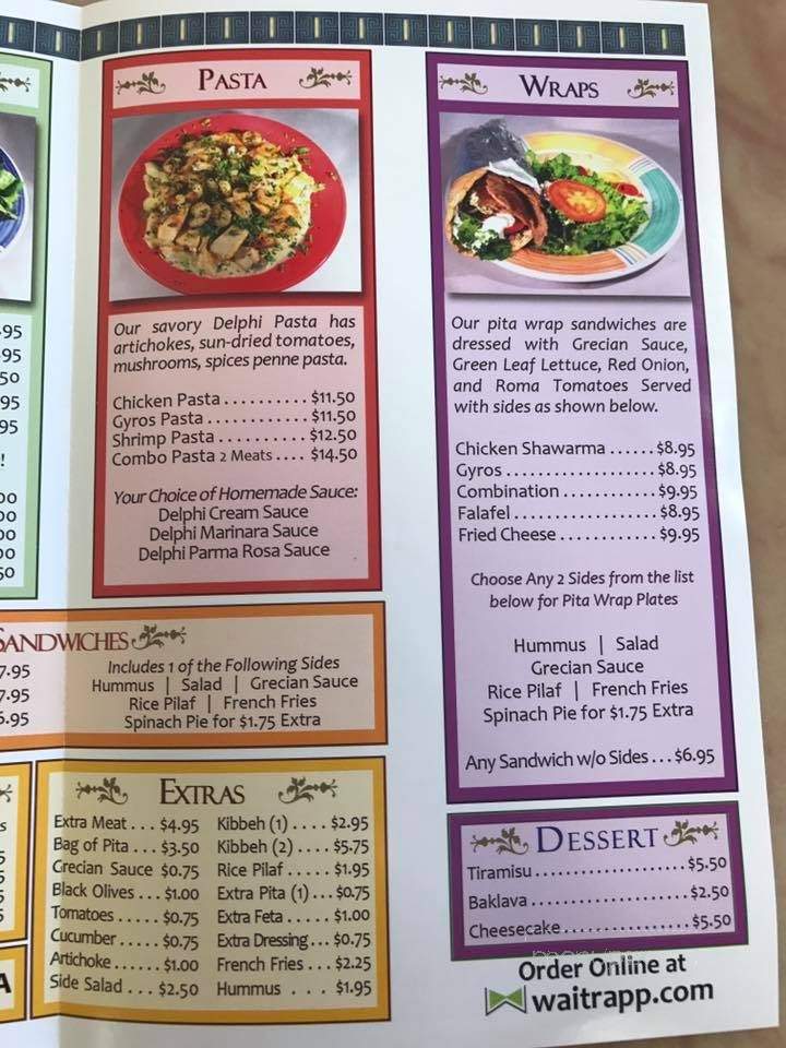 Cafe Delphi - Greenwell Springs, LA menu_pic