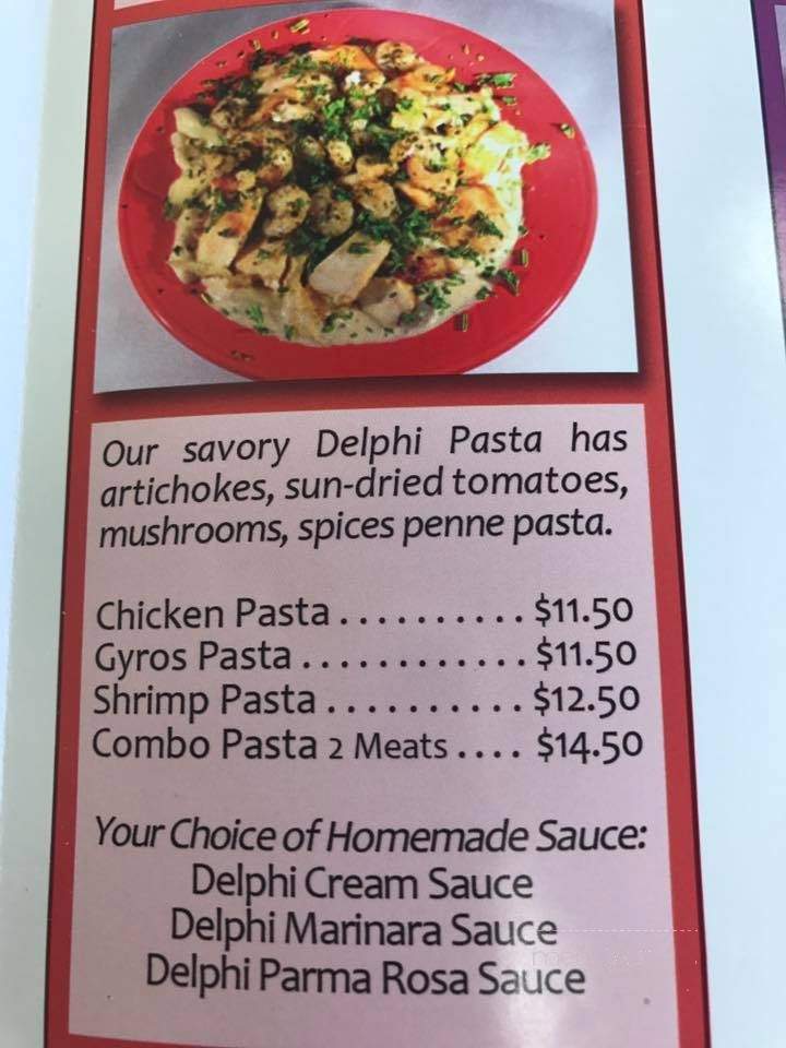 Cafe Delphi - Greenwell Springs, LA menu_pic