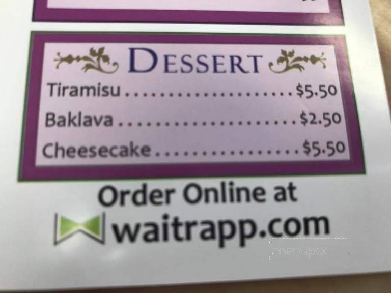 Cafe Delphi - Greenwell Springs, LA menu_pic