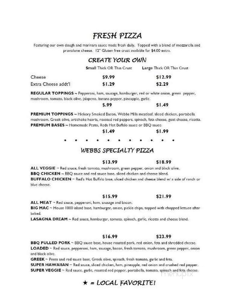 Webbs Mills Eats and Craft Brews - Casco, ME menu_pic