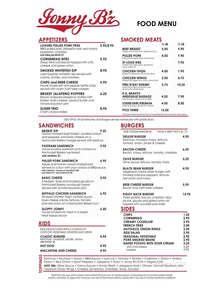 Johnny B'z Dogs n More - Grand Rapids, MI menu_pic