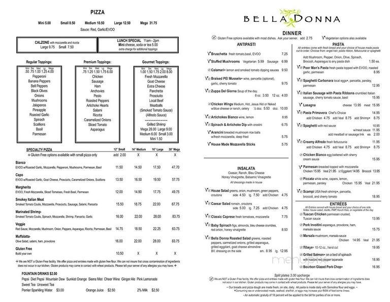 Bella Donna - Pittsboro, NC menu_pic