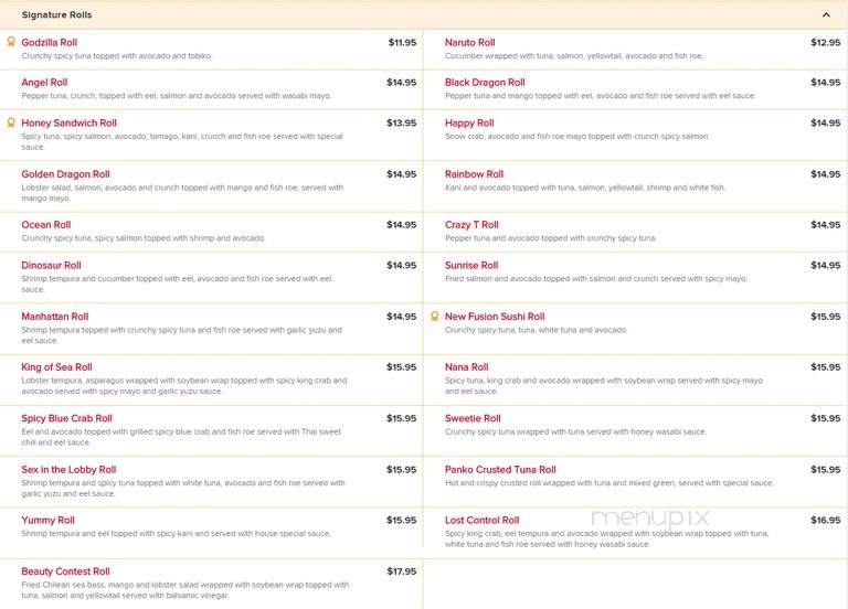 Nana Sushi - New York, NY menu_pic