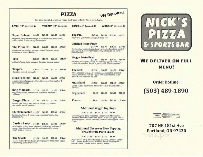 Nick's Pizza and Sports Bar - Portland, OR