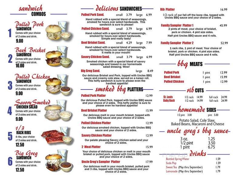 Uncle Greg's Smokin BBQ - Lansdale, PA menu_pic