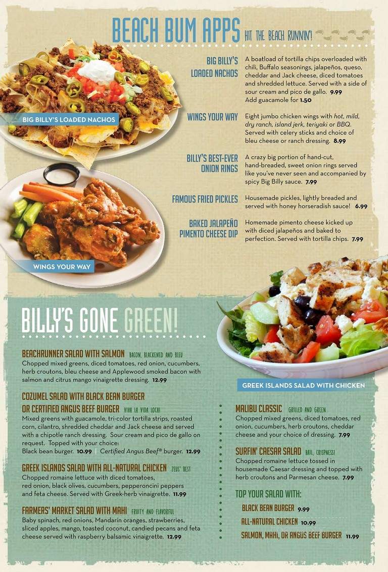 Big Billy's Burger Joint - North Charleston, SC menu_pic