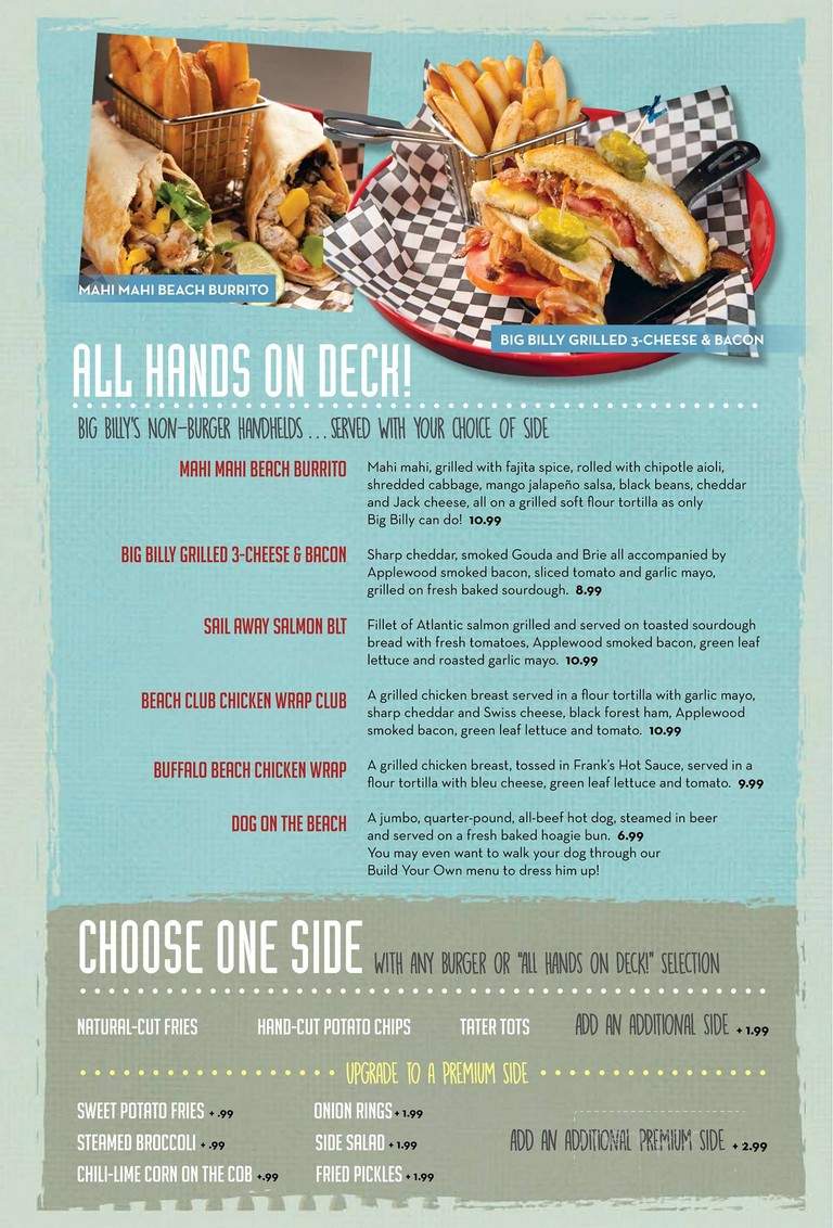 Big Billy's Burger Joint - North Charleston, SC menu_pic