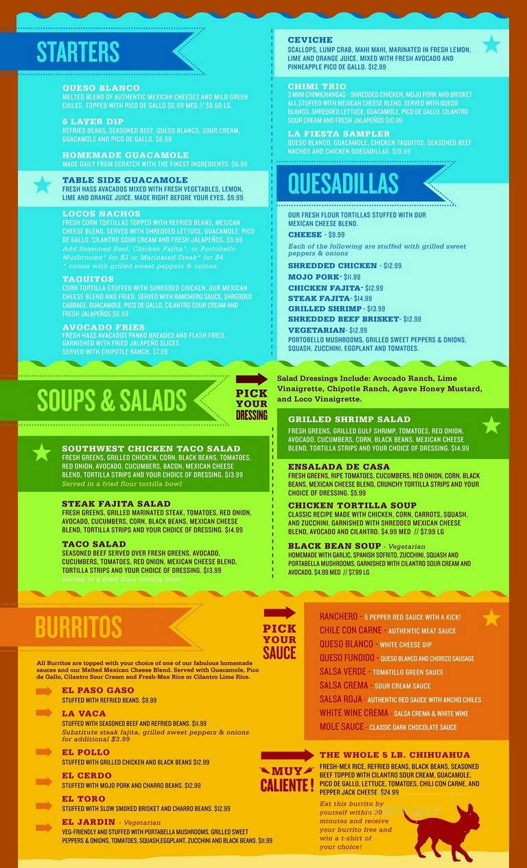 Loco Burro - Fresh Mex Cantina - Gatlinburg, TN menu_pic