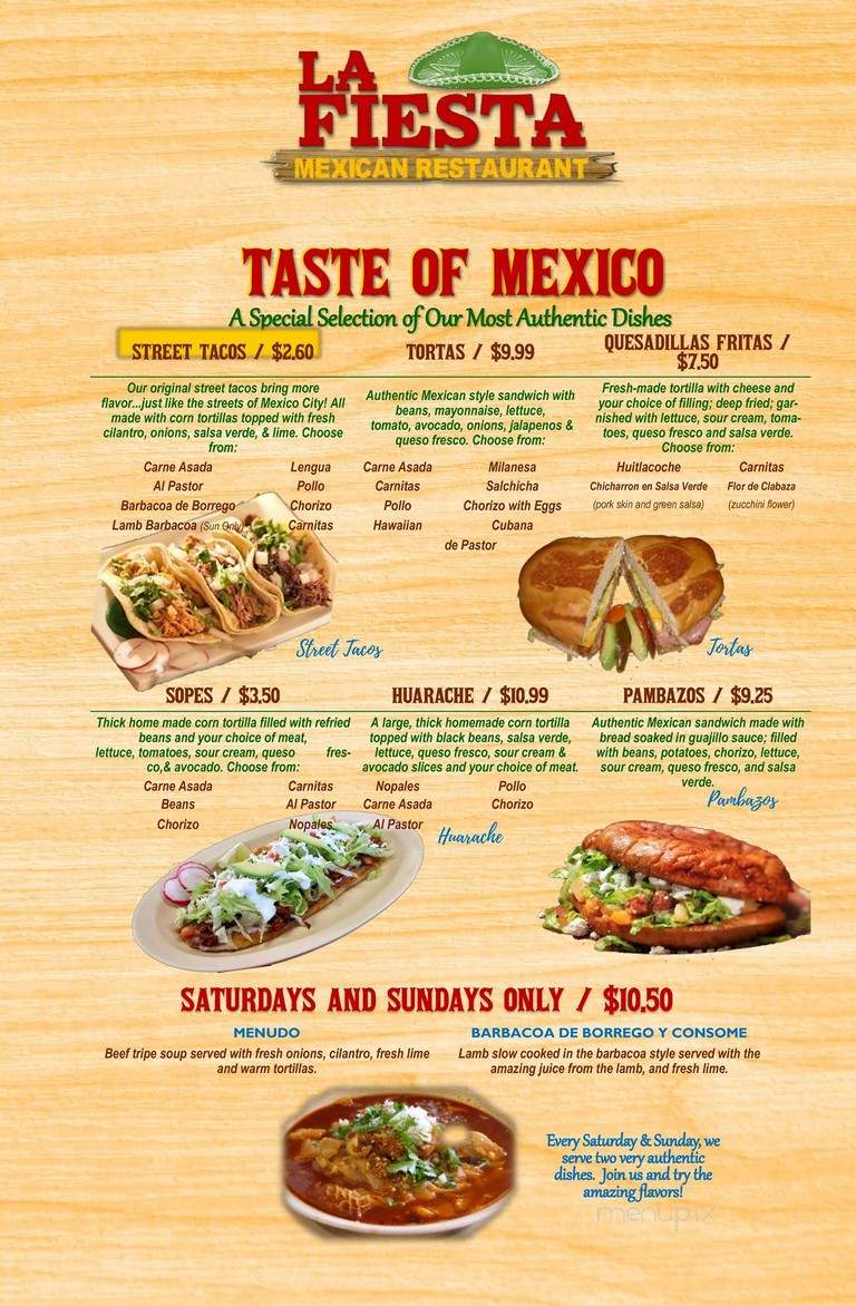 La Fiesta Mexican Restaurant - Saint Louis, MO menu_pic