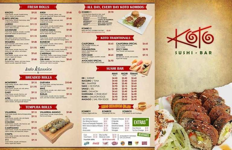 KOTO Sushi Sea Bar - Laredo, TX menu_pic