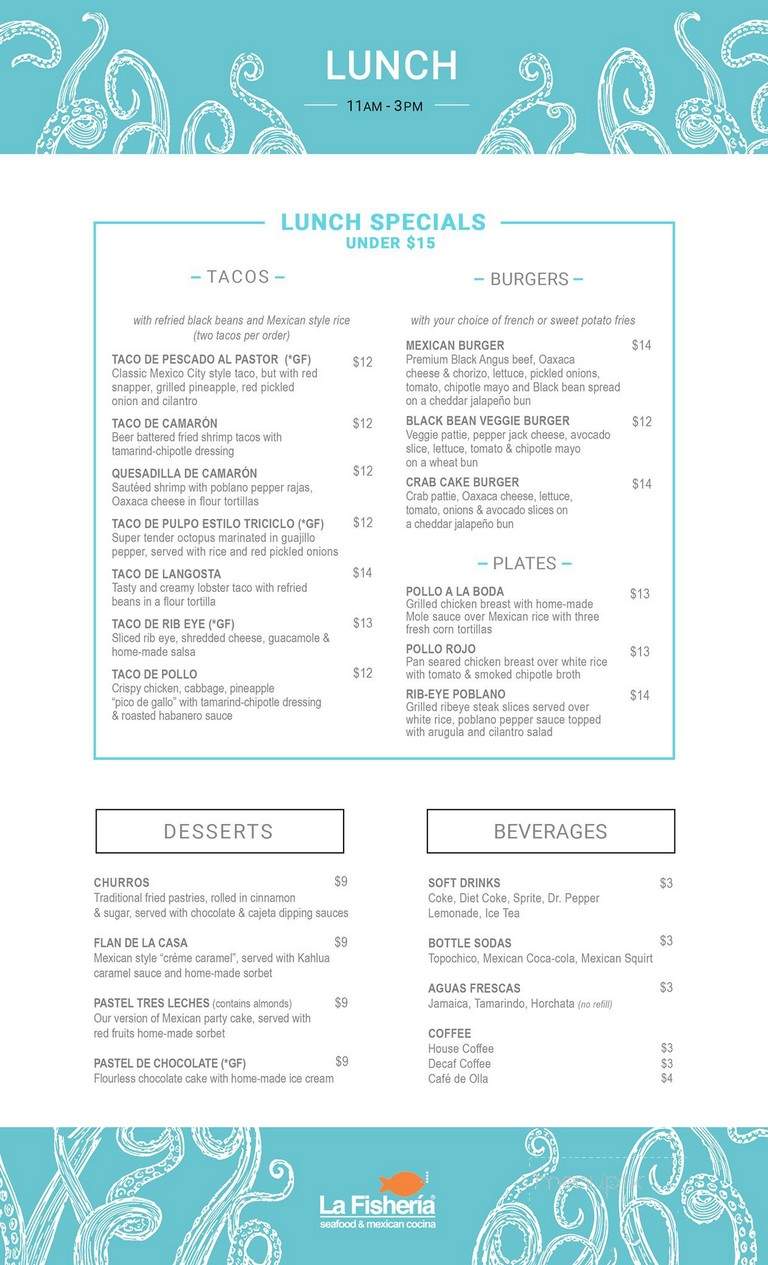 La Fisheria - Houston, TX menu_pic