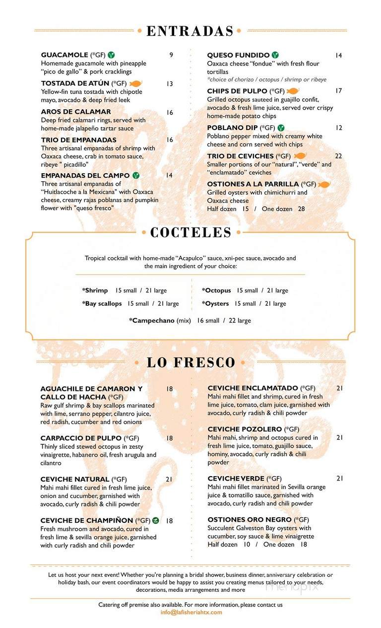 La Fisheria - Houston, TX menu_pic
