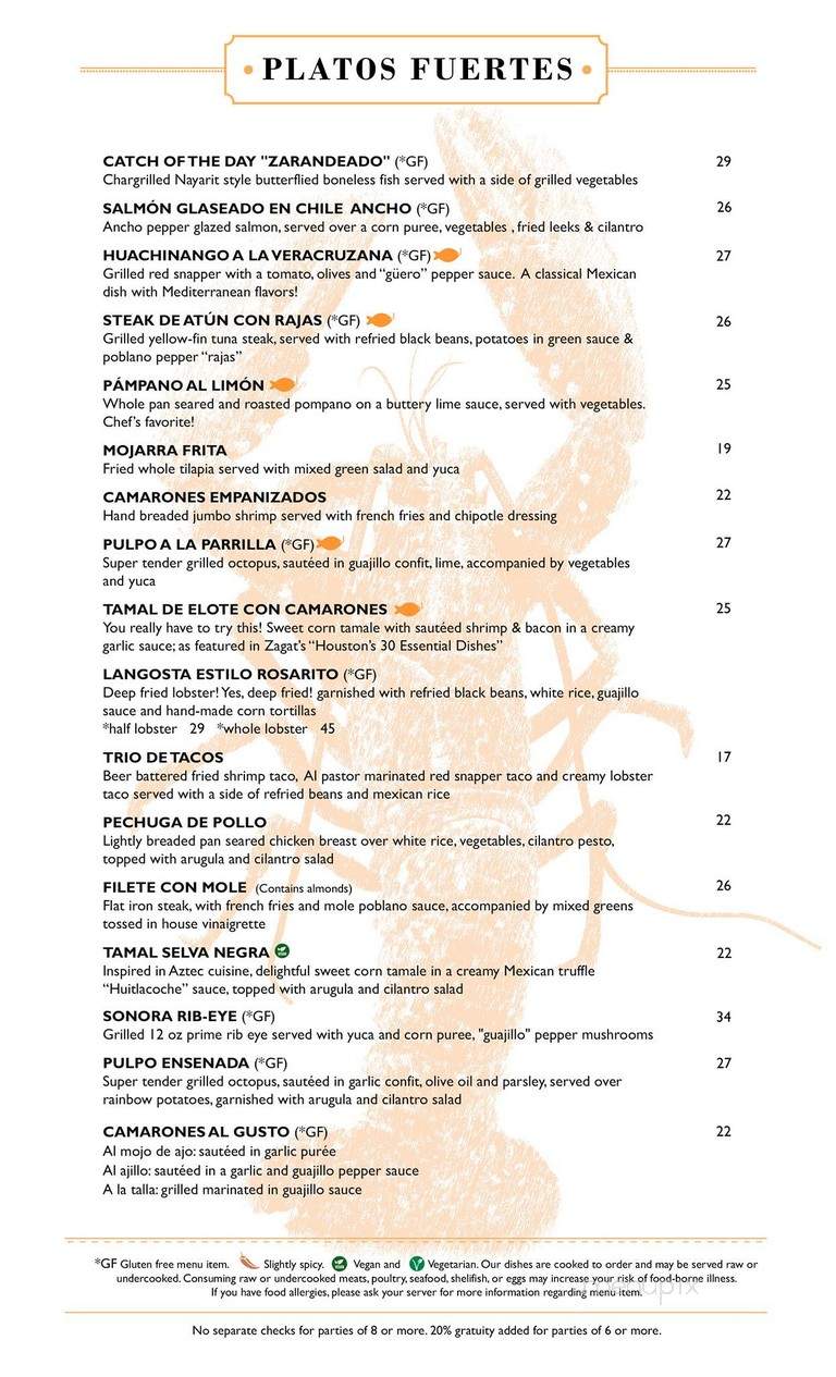 La Fisheria - Houston, TX menu_pic