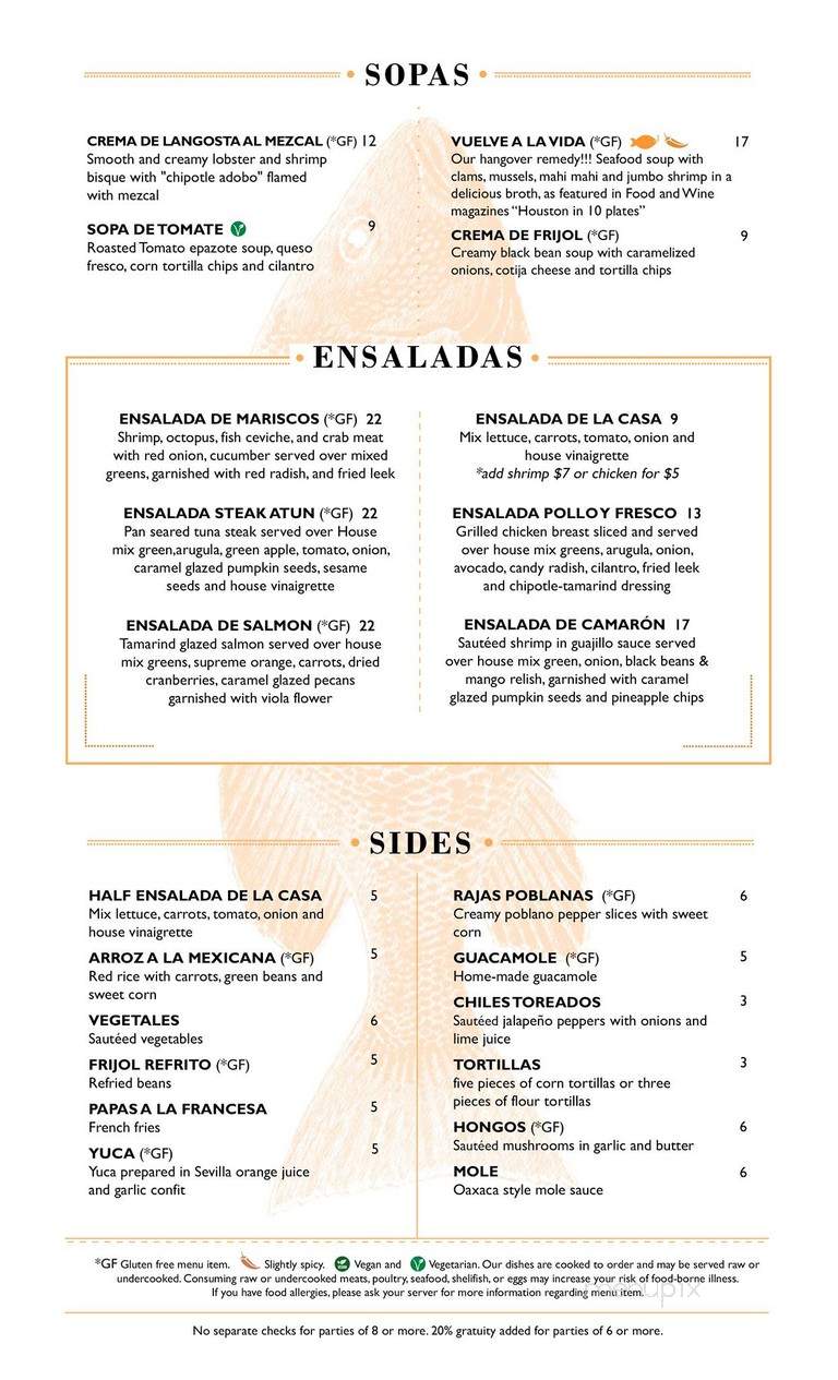 La Fisheria - Houston, TX menu_pic