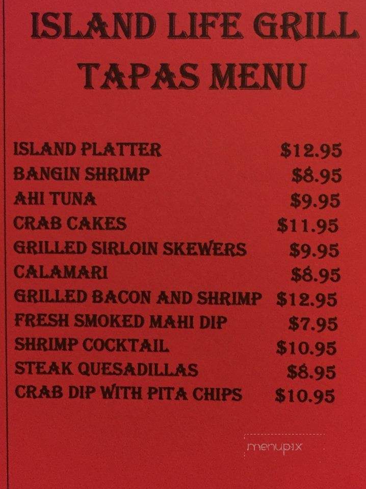Island Life Grill - Orange Park, FL menu_pic