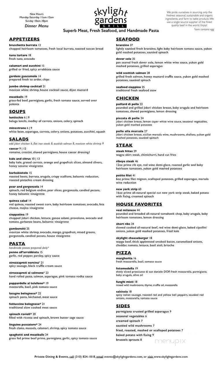 Skylight Gardens - Los Angeles, CA menu_pic