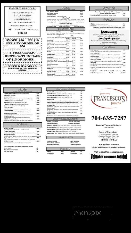 Francescos Pizzeria - Indian Trail, NC