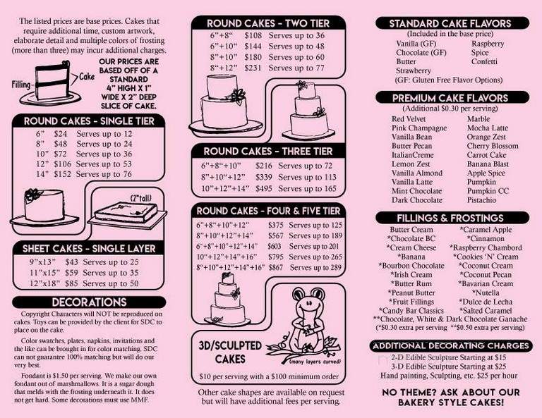 Sweet Designs Cakery - Pittsburg, KS menu_pic