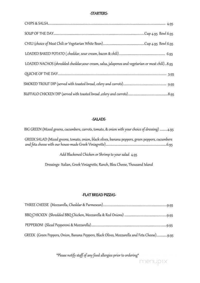 Old Spruce Cafe and Tavern - Snowshoe, WV menu_pic