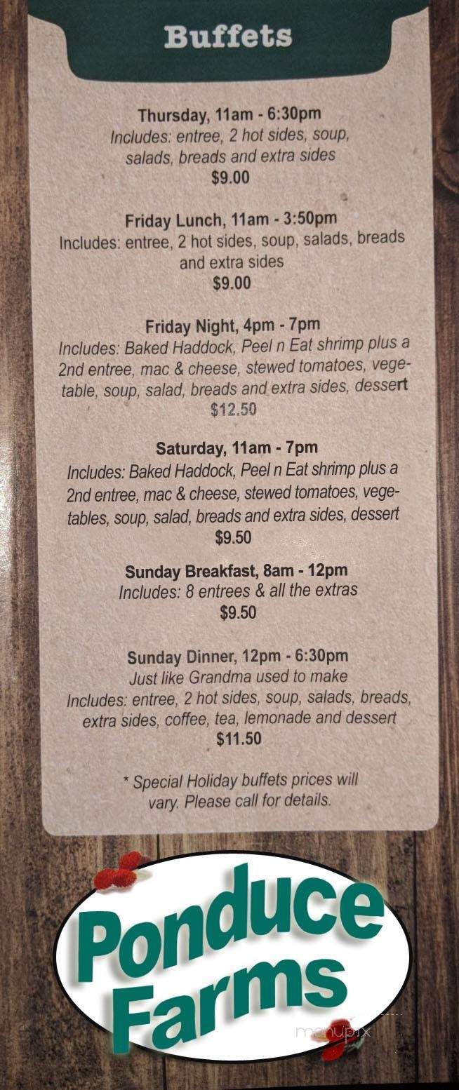 Ponduce Farms - Elysburg, PA menu_pic