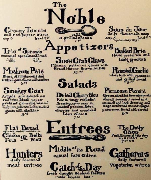 The Noble - Milwaukee, WI menu_pic