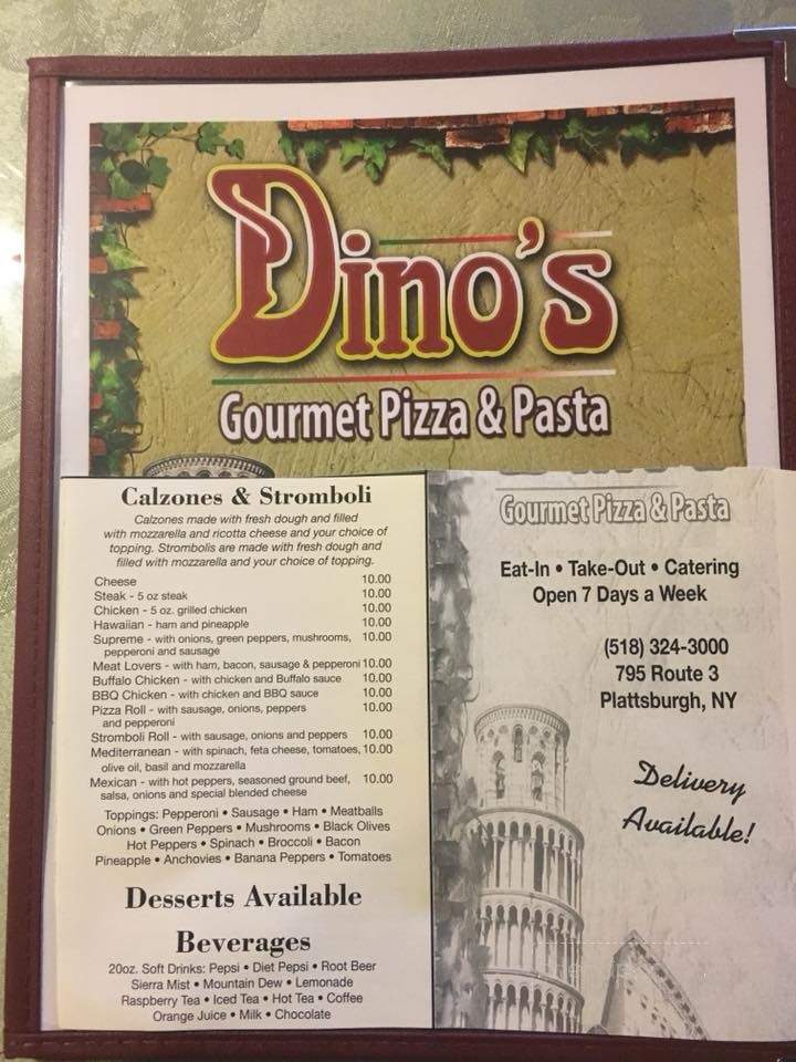 Dino's Pizza - Plattsburgh, NY menu_pic