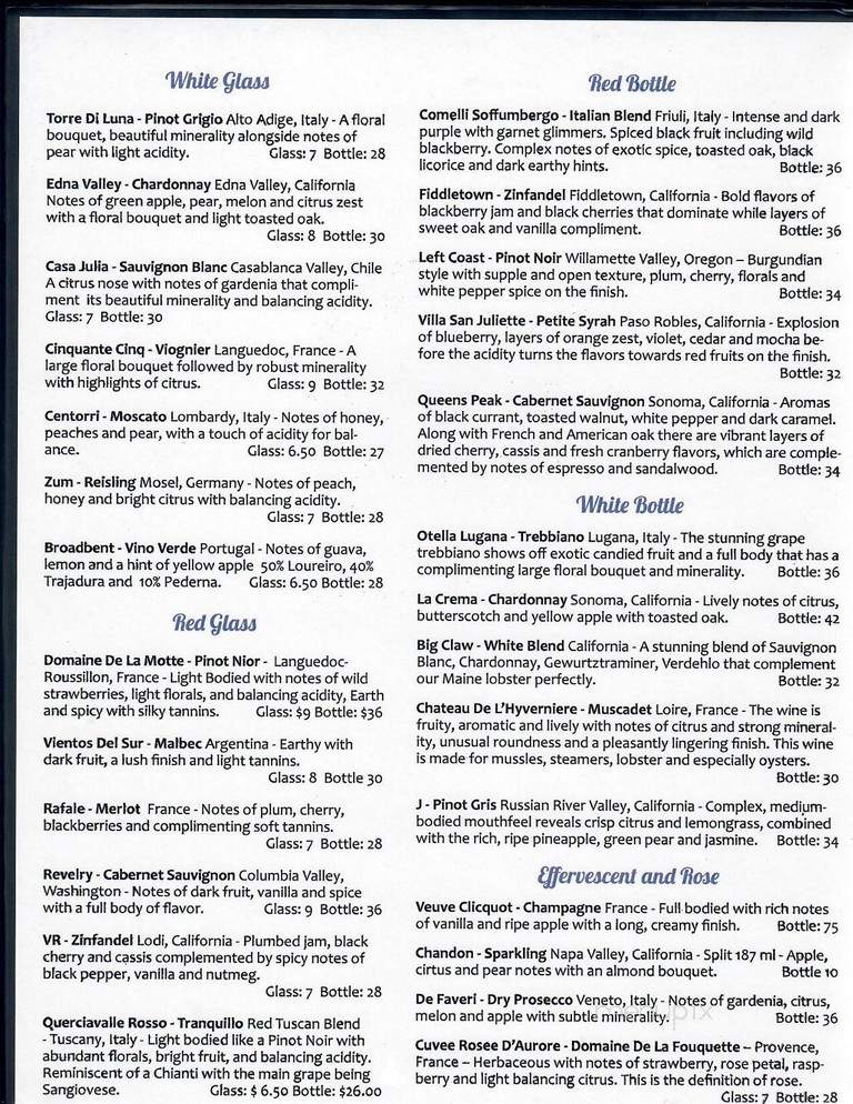 McLaughlin's at the Marina - Hampden, ME menu_pic