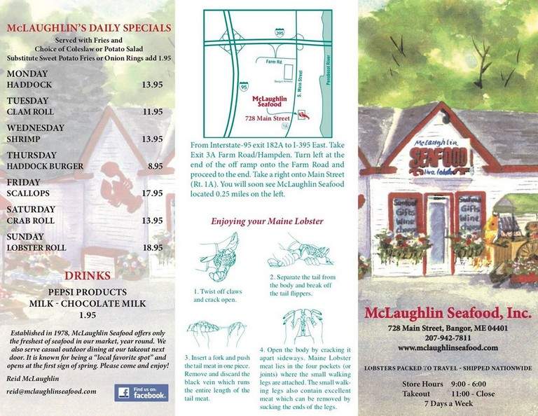 McLaughlin Seafood - Bangor, ME menu_pic