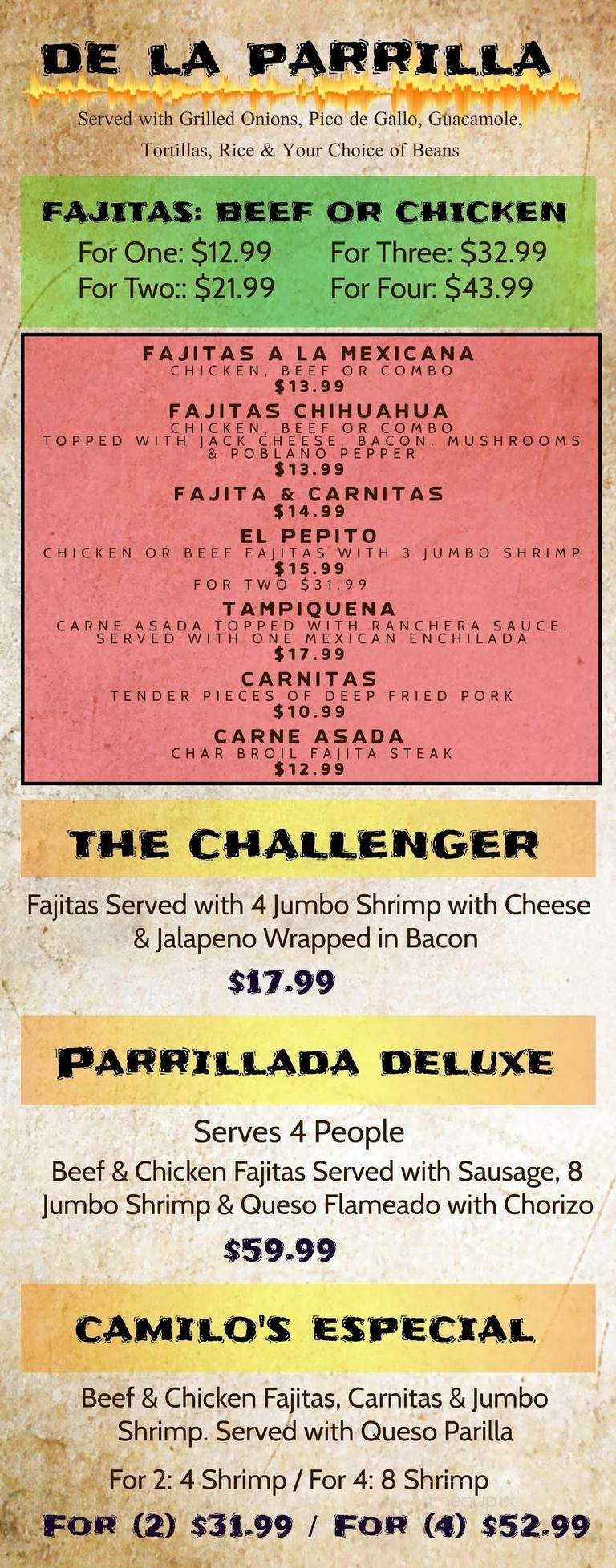 Don Pico's Mexican Restaurant - Pasadena, TX menu_pic