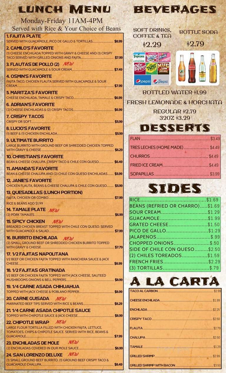 Don Pico's Mexican Restaurant - Pasadena, TX menu_pic