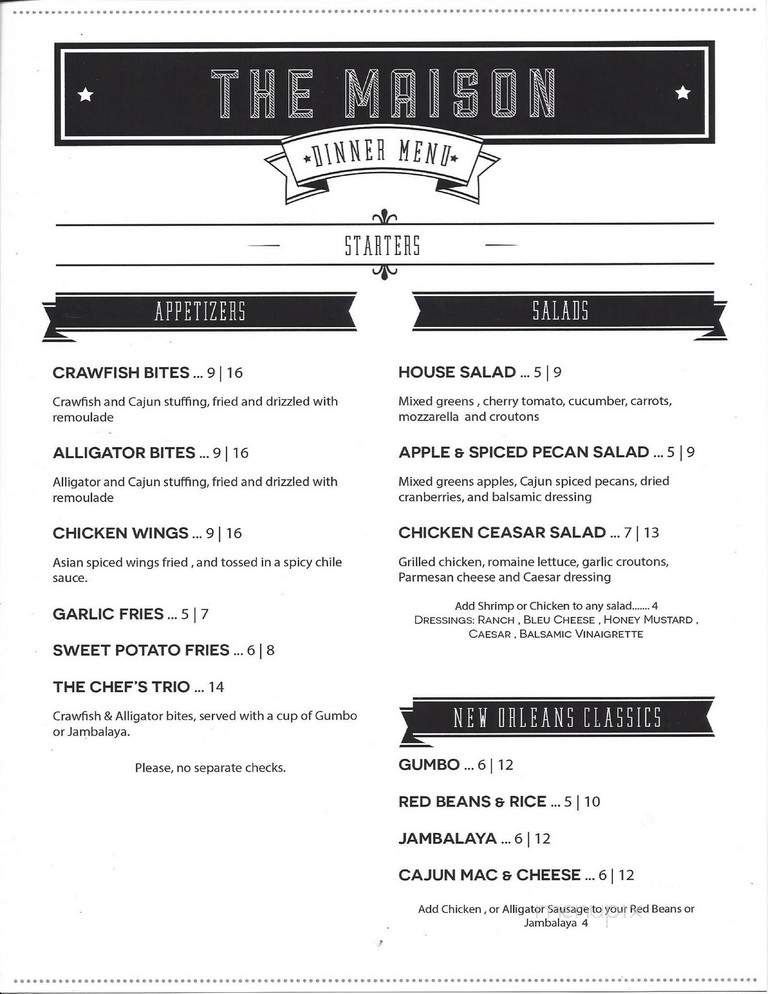 The Maison - New Orleans, LA menu_pic