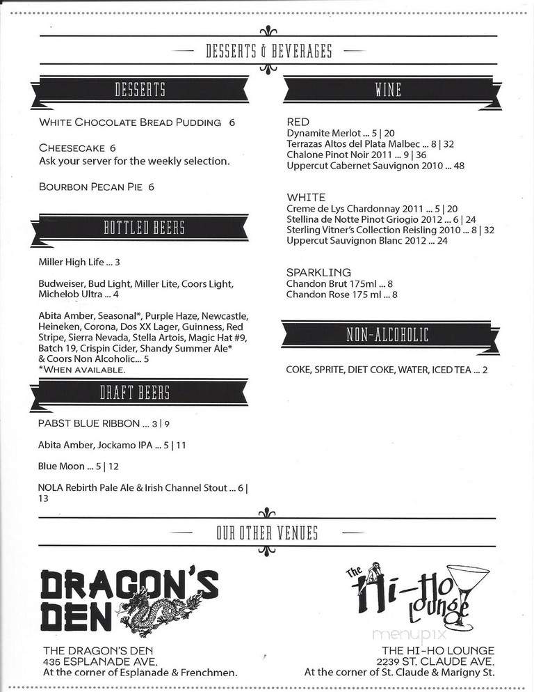 The Maison - New Orleans, LA menu_pic