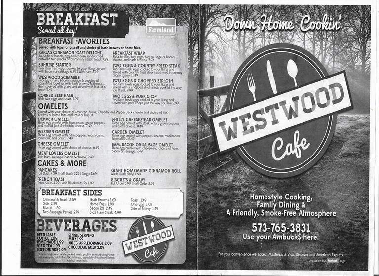 Westwood Cafe - Richland, MO menu_pic