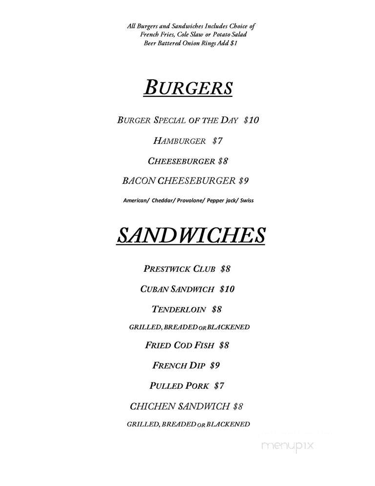 Prestwick Country Club - Avon, IN menu_pic