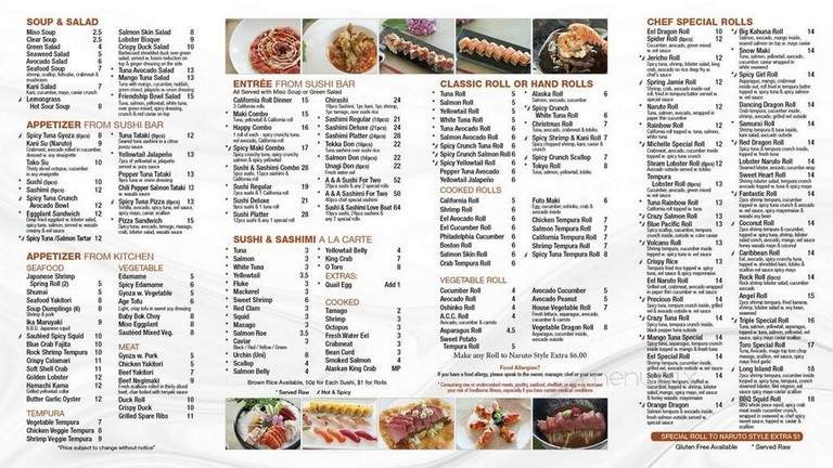 Sakura Japanese Restaurant - Hauppauge, NY menu_pic