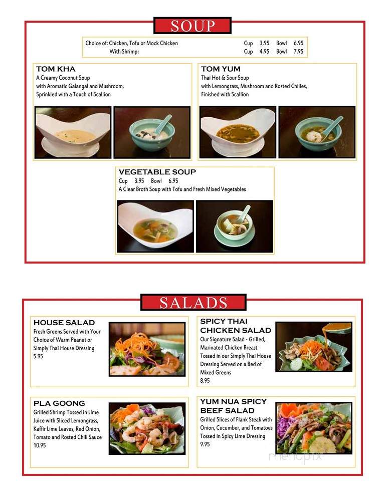 Simply Thai - Oneonta, NY menu_pic