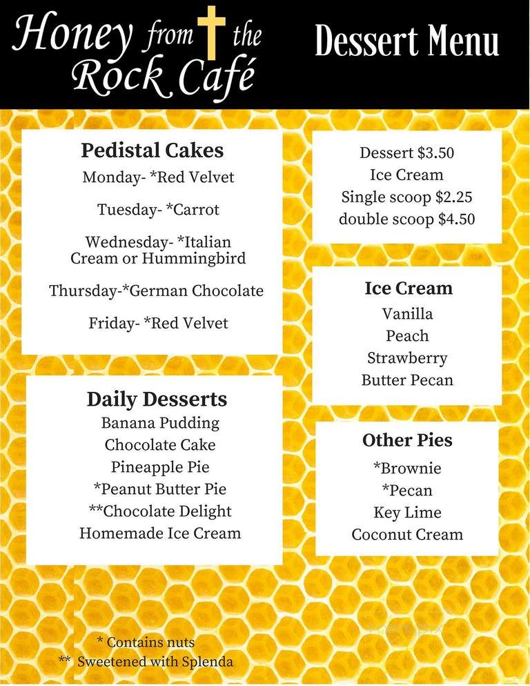 Honey from the Rock Cafe - Augusta, GA menu_pic