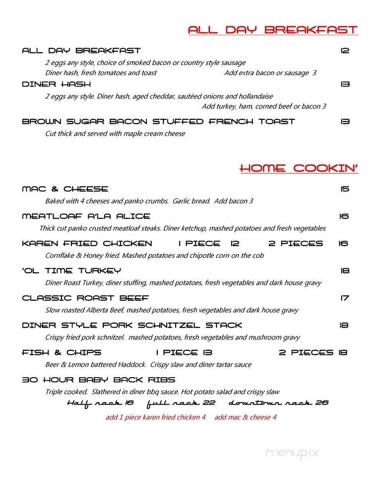 The Downtown Diner - Saline, MI menu_pic