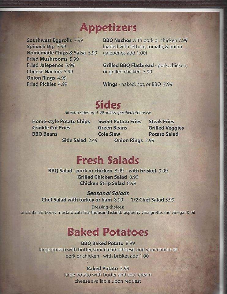 Fox Creek BBQ - Batesville, AR menu_pic