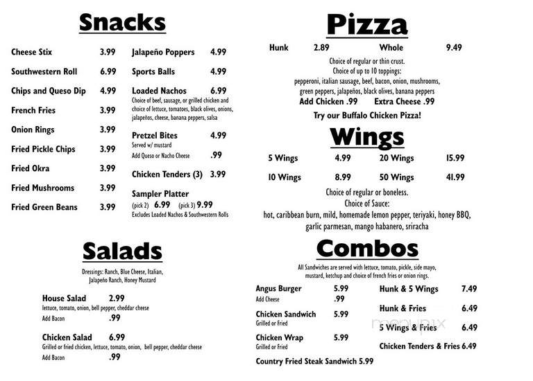 Maple Sports Bar Grill - Columbus, GA menu_pic